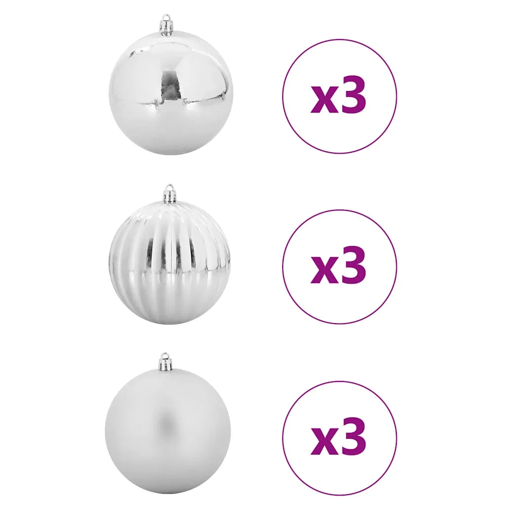 Set di palline di Natale XL 9 pz Argento Plastica CFW3547857