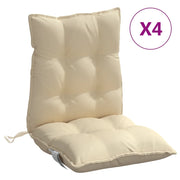 Cuscini per Sedia Schienale Basso 4 pz | Cuscini per sedie Beige in Tessuto Oxford