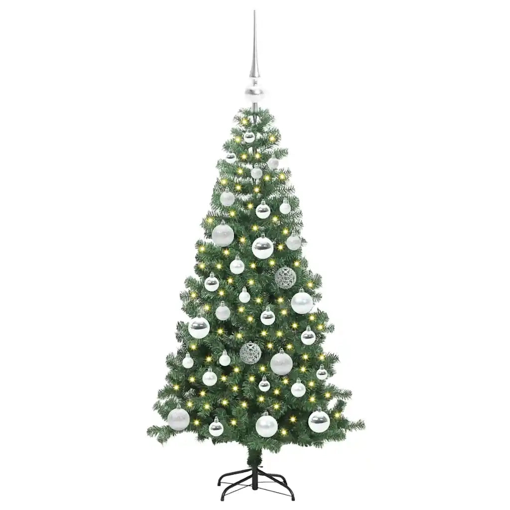 Albero di Natale con 150 LED con supporto Verde 120 cm PVC 3396363