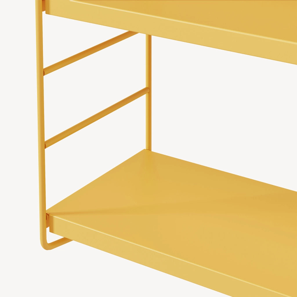 Set di 2 Scaffali da Parete Strängnäs a 3 Ripiani Regolabili  50 x 60 x 15 cm Acciaio Giallo [en.casa]