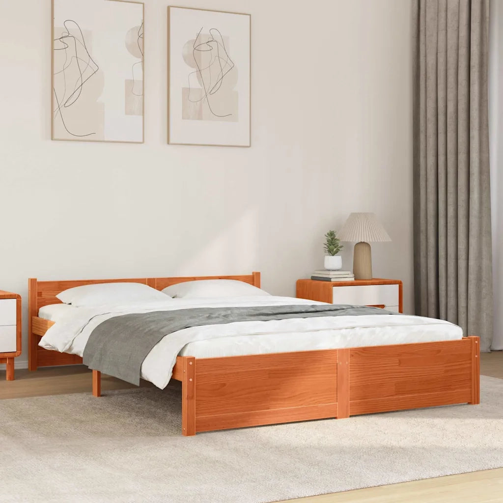 Struttura del letto Marrone cerato 205.5 x 95.5 x 51 cm
