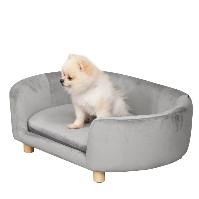 DIVANO PER ANIMALI 86 x 55 x 33 cm Velluto Grigio per cani e gatti piccoli