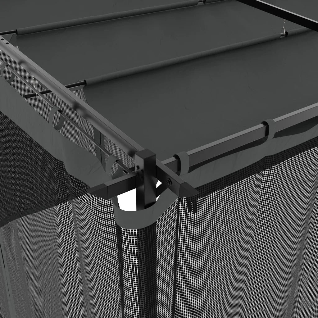 vidaXL Gazebo con Pareti in Rete Antracite 6x3 m in Acciaio