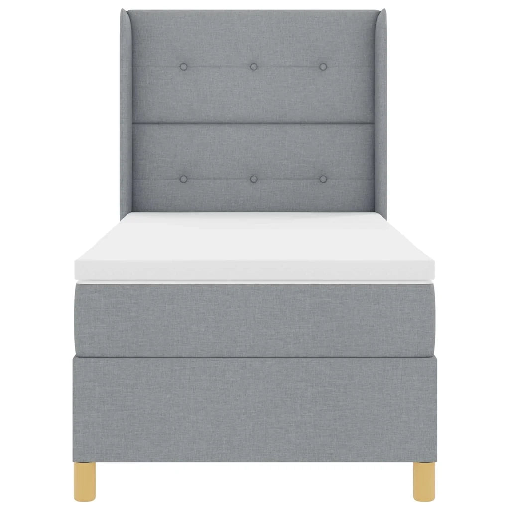 Letto a molle con materasso Grigio chiaro 100 x 200 cm Tessuto 3341819