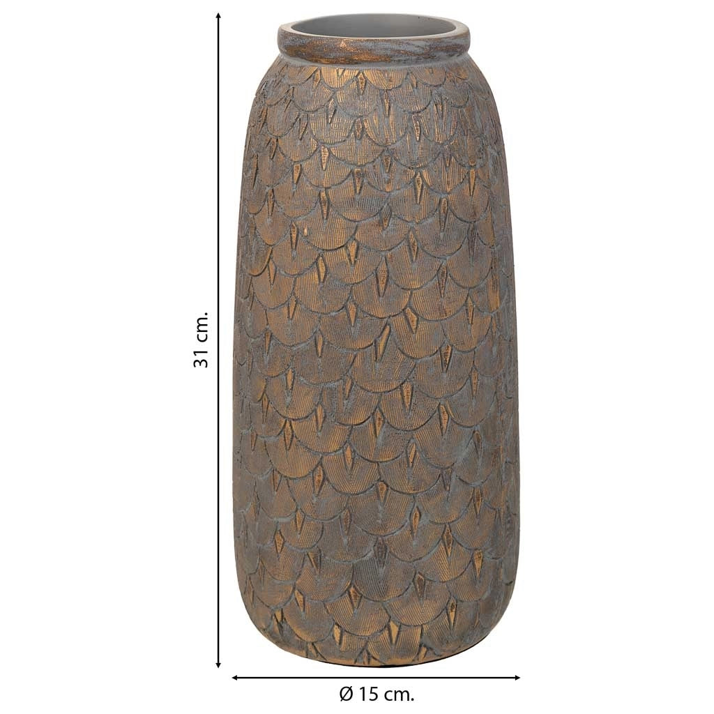 Vaso polirresina marrone 15x15x31h cm