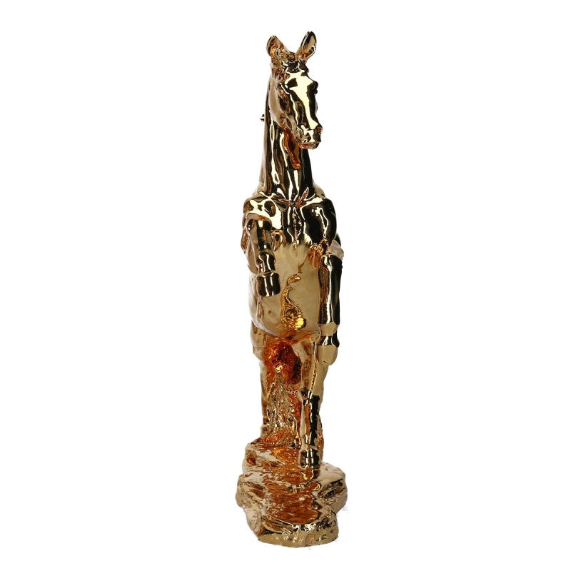 Cavallo resina oro cm 26x9h35