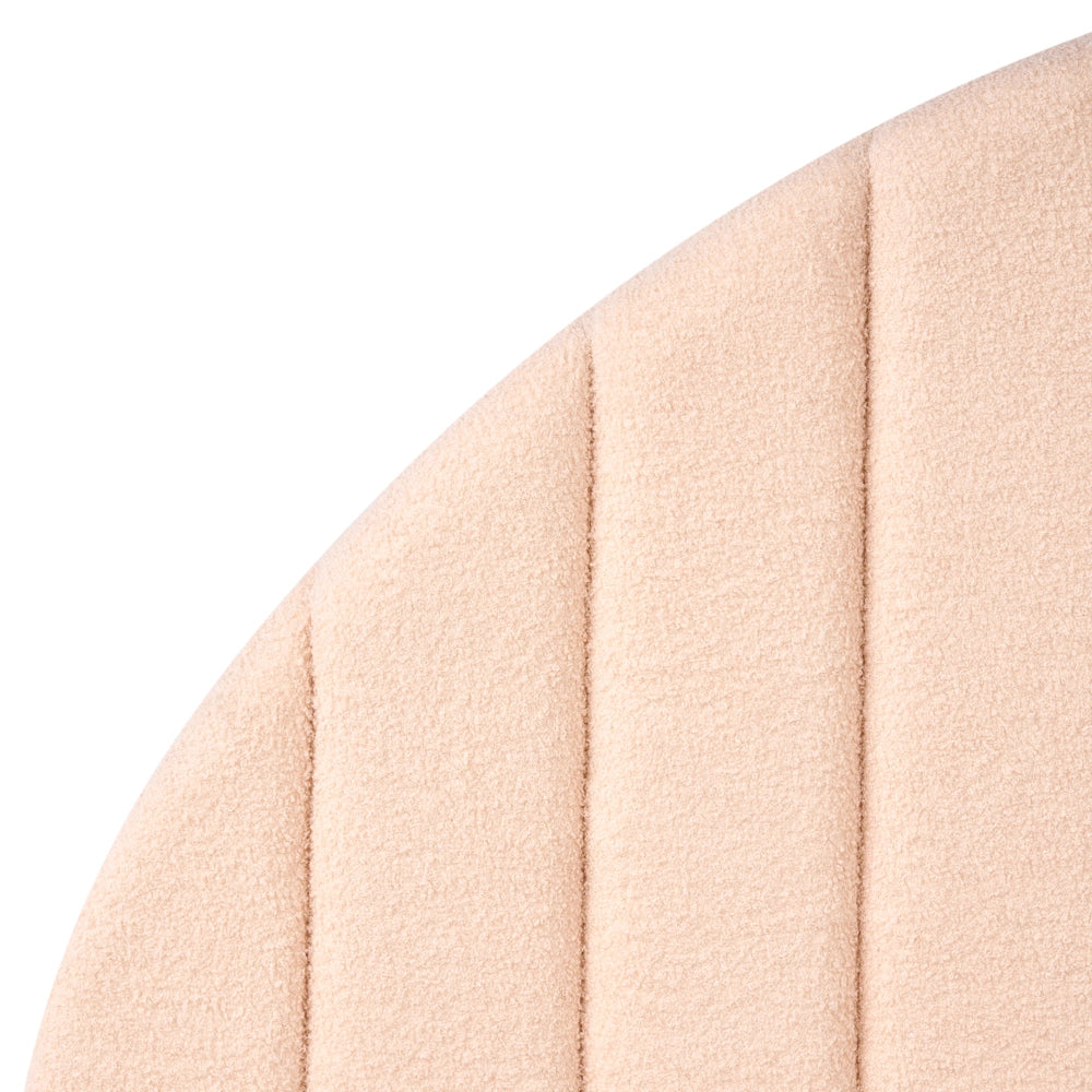 Letto minimalista con contenitore 140 x 200 cm in bouclé stile moderno con testiera rosa pesca