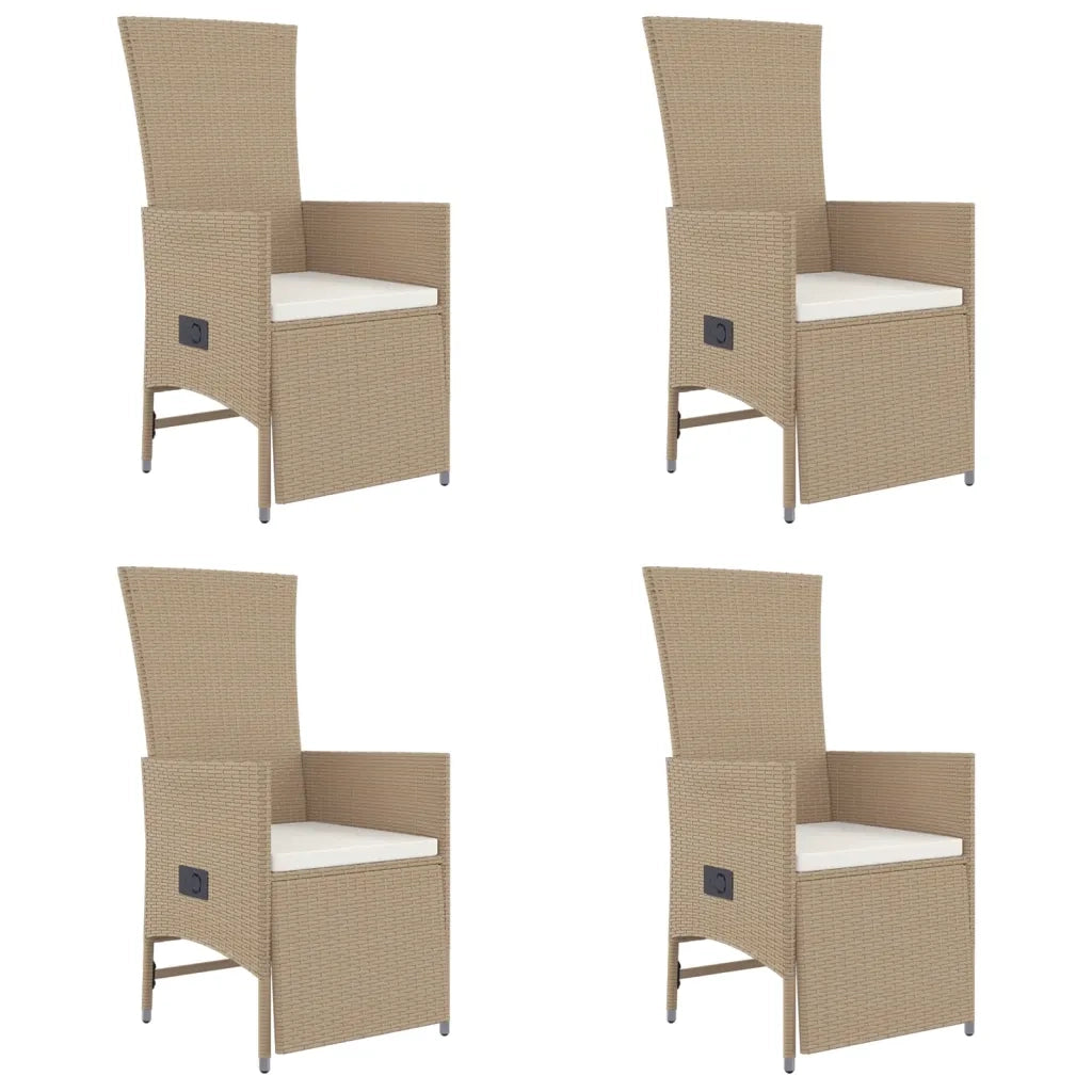 Set da Pranzo da Giardino 5 pz con Cuscini Beige in Polyrattan 3157577