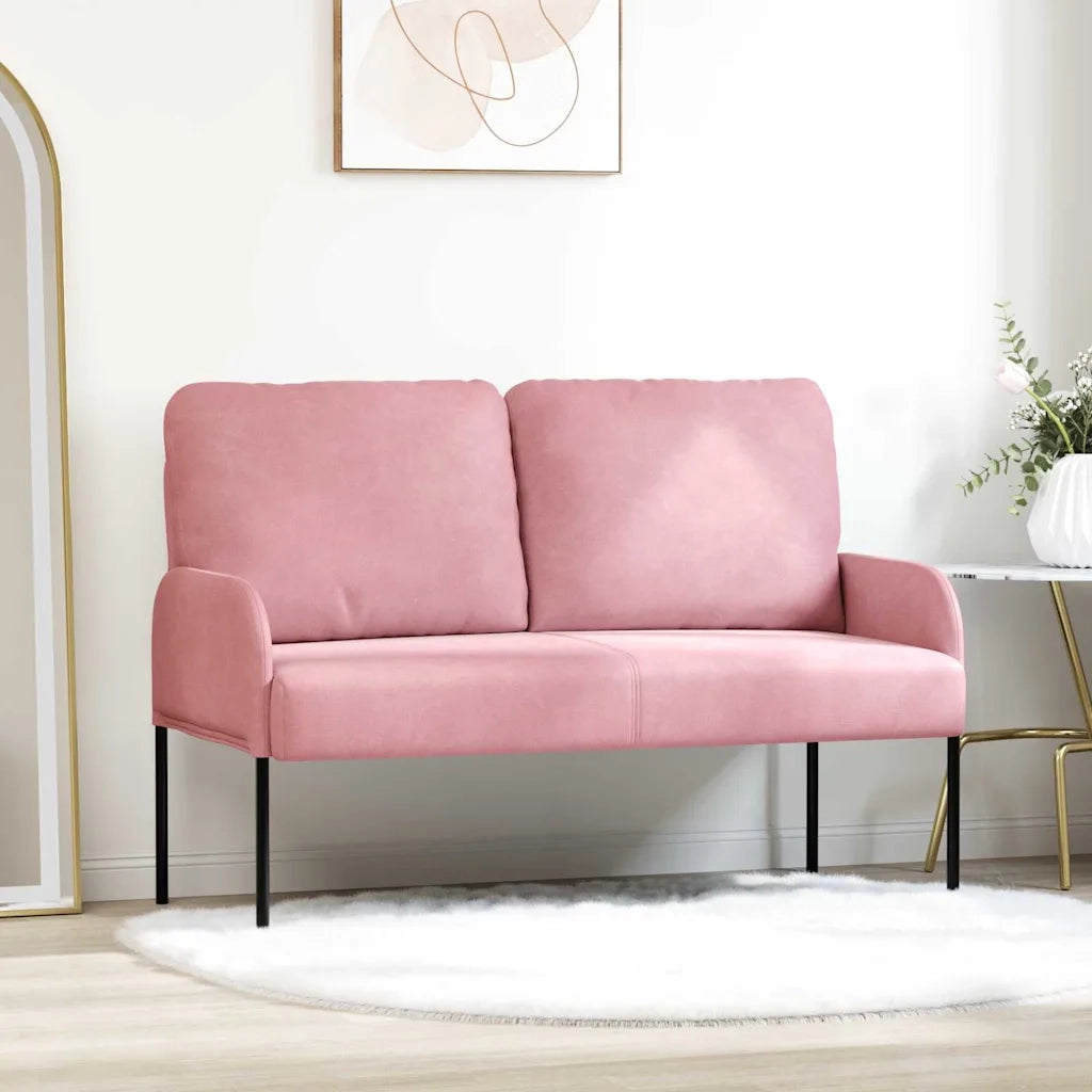 Divano | Divano da soggiorno | Sofa con cuscino 110cm Rosa Legno compensato