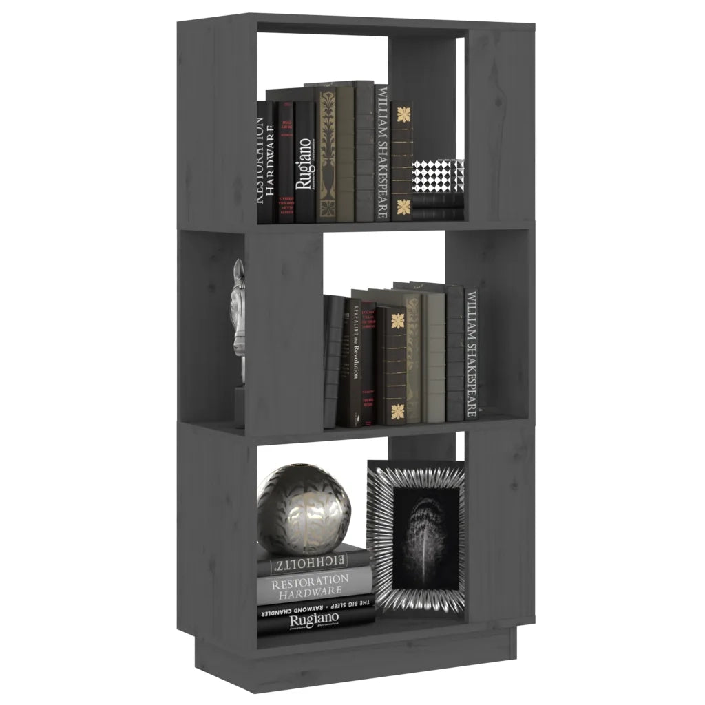 Libreria/Divisorio Grigio 51x25x101 cm Legno Massello di Pino 814036