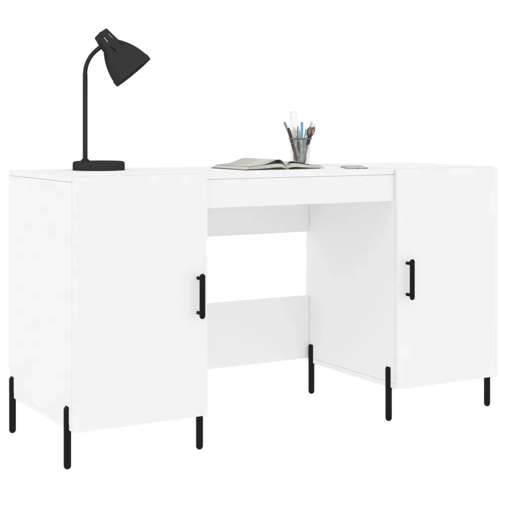 Scrivania | Tavolo da Ufficio Bianca 140x50x75 cm in Legno Multistrato
