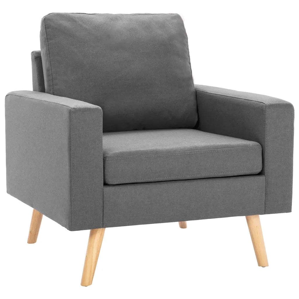 Poltrona-Divano Sedia-Poltroncina Grigio Chiaro in Tessuto 794760