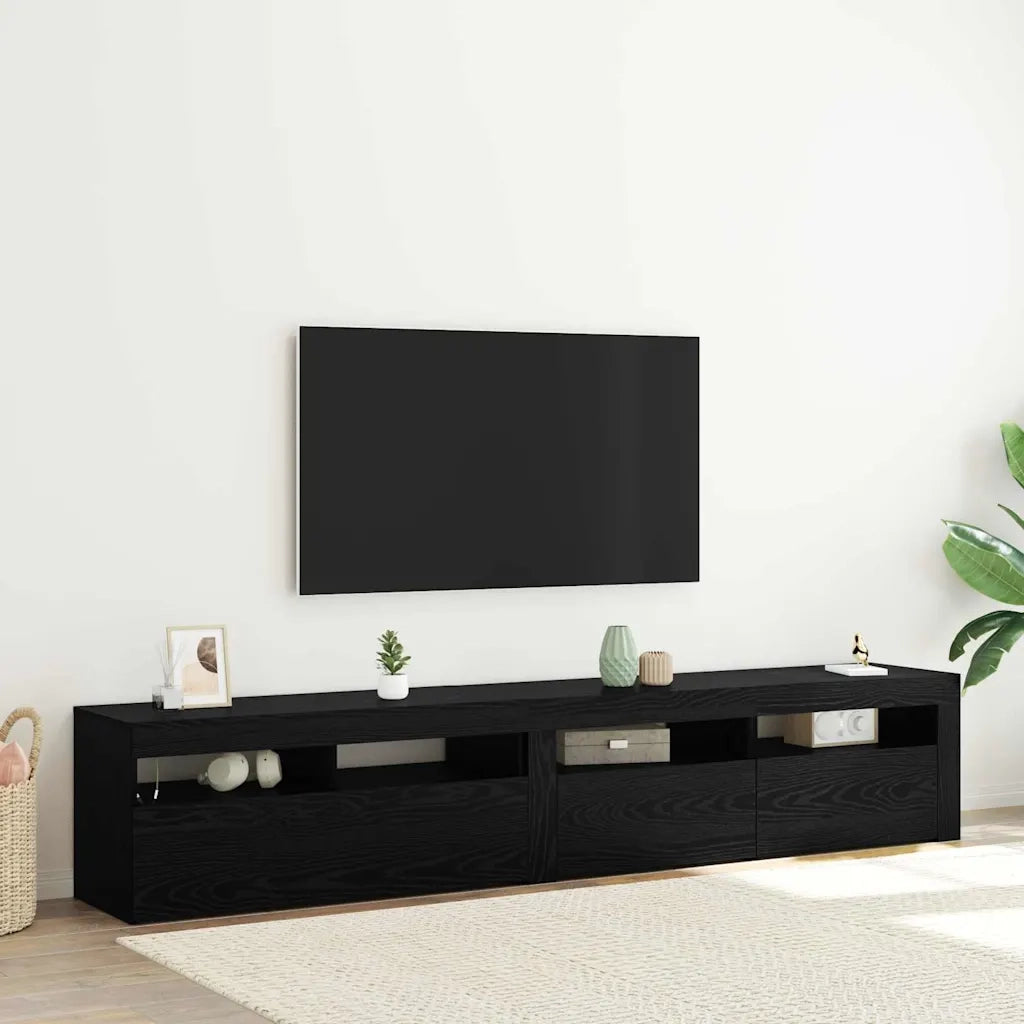 Mobile TV 2 pcs Rovere Nero 210 x 35 x 40 cm Legno multistrato 3332520