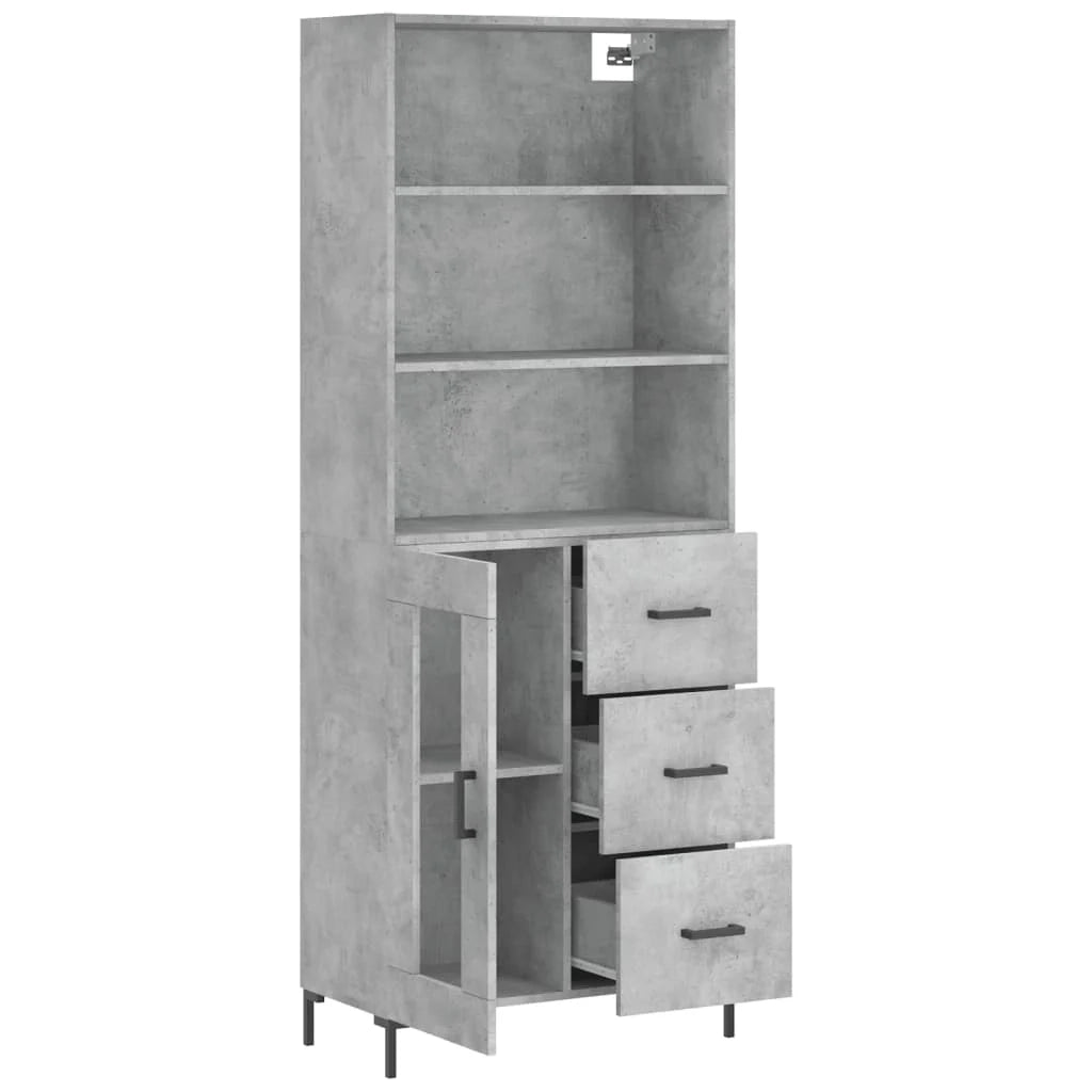 Buffet credenza cassettiera mobiletto mobile contenitore organizer cucina soggiorno salotto alto 69,5 x 34 x 180 cm legno ingegnerizzato grigio 02_0034659