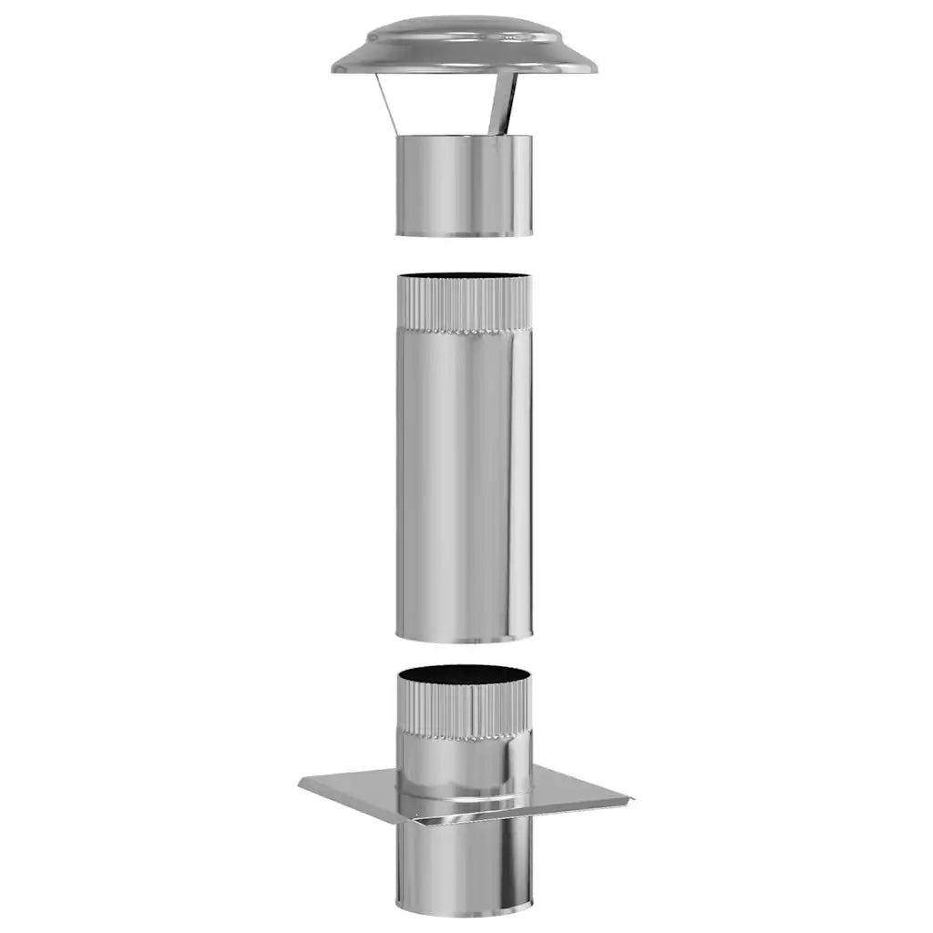 Estensione Camino Argento 25 x 25 x 65 cm Acciaio inossidabile CFW4444399