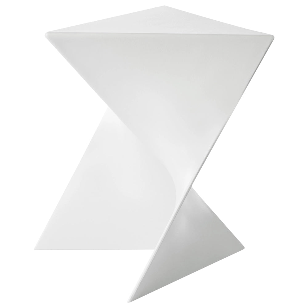 Tavolino in plastica tringolare bianco soggiorno elegante