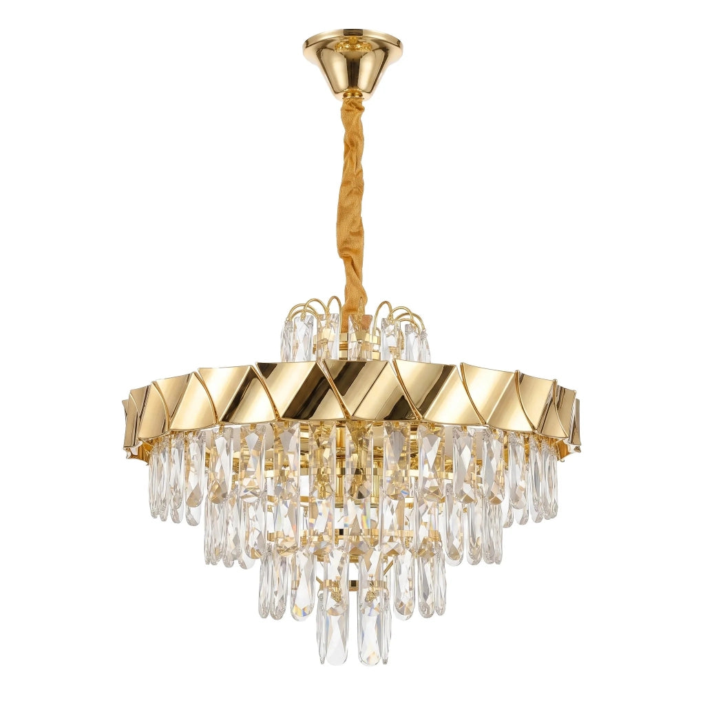 Lampada A Sospensione In Cristallo Swe076-cp 50cm Gold