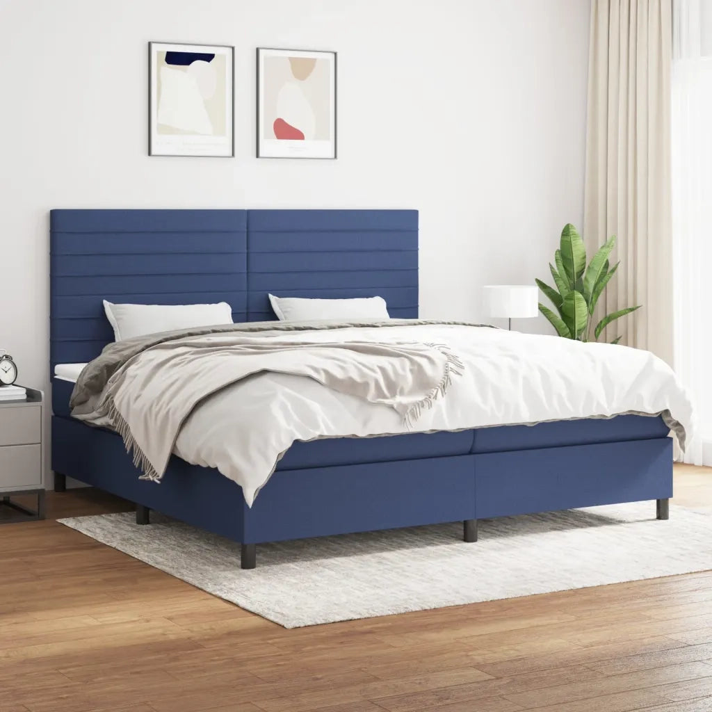 Giroletto a Molle con Materasso Blu 200x200 cm in Tessuto 3141887