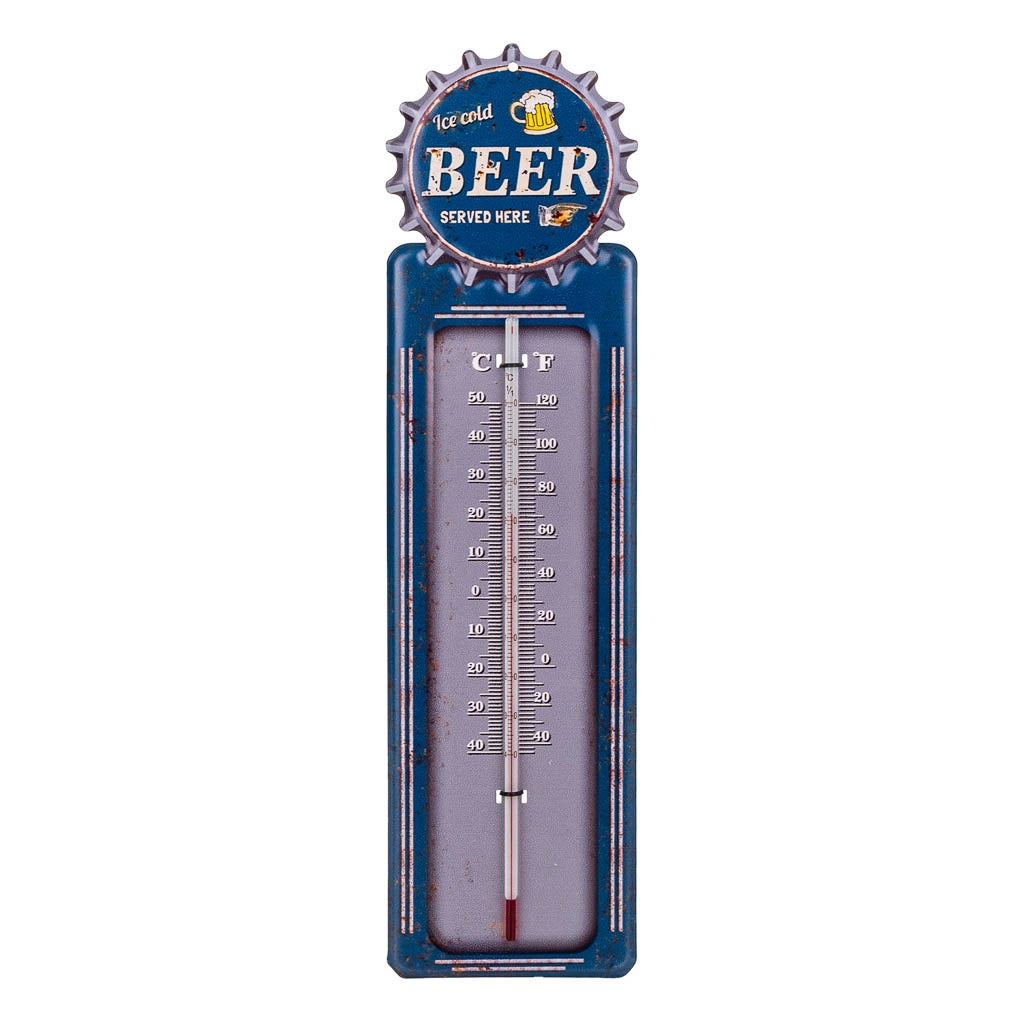 Termometro da parete in metallo blu 47,5x15x1h