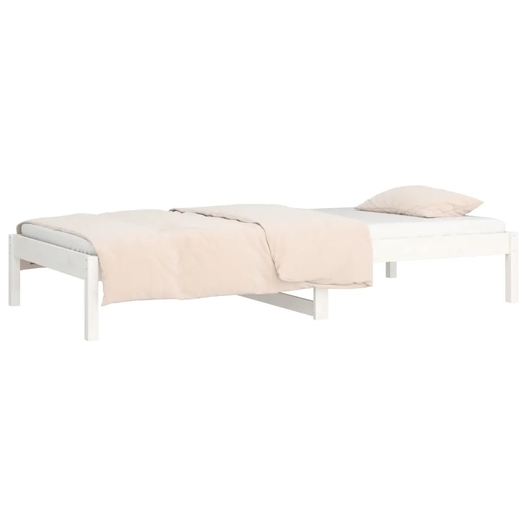 Letto singolo | Letto per adulti | Dormeuse senza Materasso Bianca 90x200 cm Legno Massello Pino