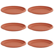 Set di 6 vassoi rotondi ergonomici moderni per fiori 19 x 19 x 2 cm in plastica rosso mattone 02_0059337