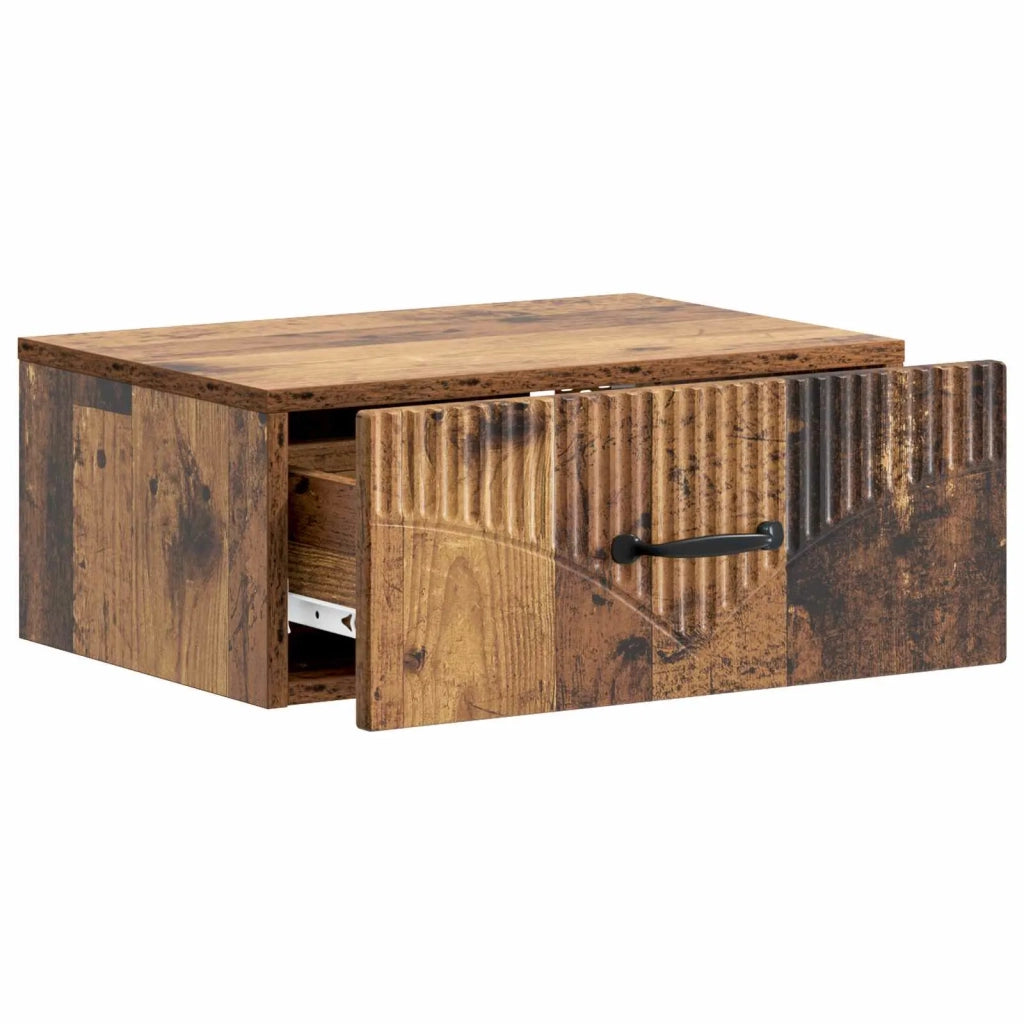 Mobiletto da notte a muro 2 pcs Legno antico 49 x 34,5 x 20 cm