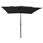 Ombrello | Parasolne a Sbalzo 3 Livelli Palo Alluminio 2,5x2,5 m Nero