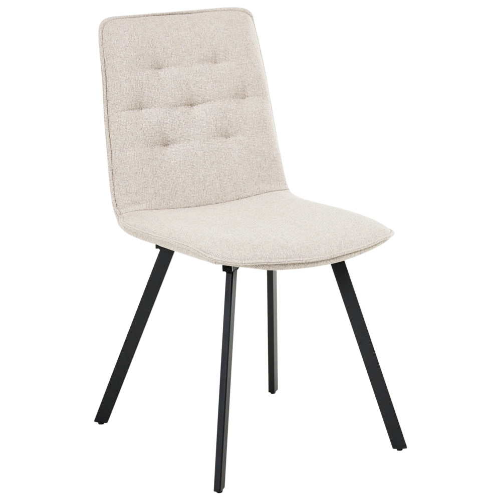 Set di 2 sedie da pranzo senza braccioli facile da pulire Beige chiaro design scandinavo
