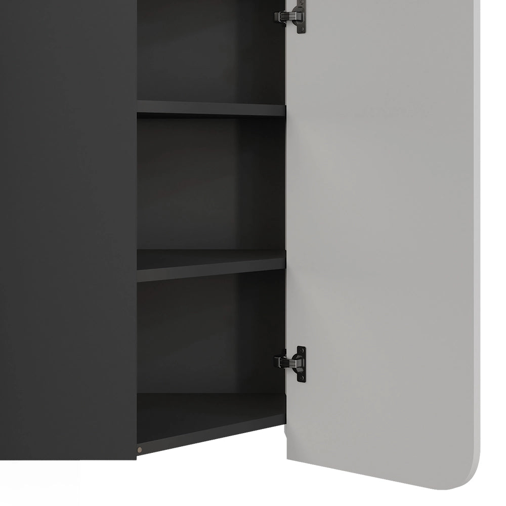 Vicco Armadio a muro ad angolo Antracite/bianco 60 x 75 cm con porta