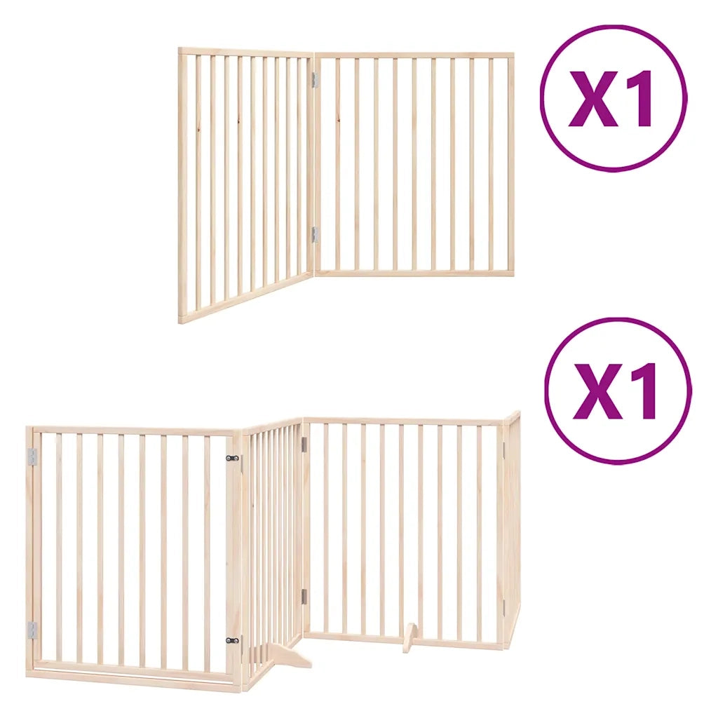 Cancello per Cani Pieghevole 6 Pannelli 480 cm Legno di Pioppo CFW1811639