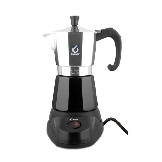 FOREVER 120702 Miss Moka Prestige Electro Caffettiera Elettrica 6 Tazze 480 W Autospegnimento Mantenimento in Caldo Base 360° colore Nero