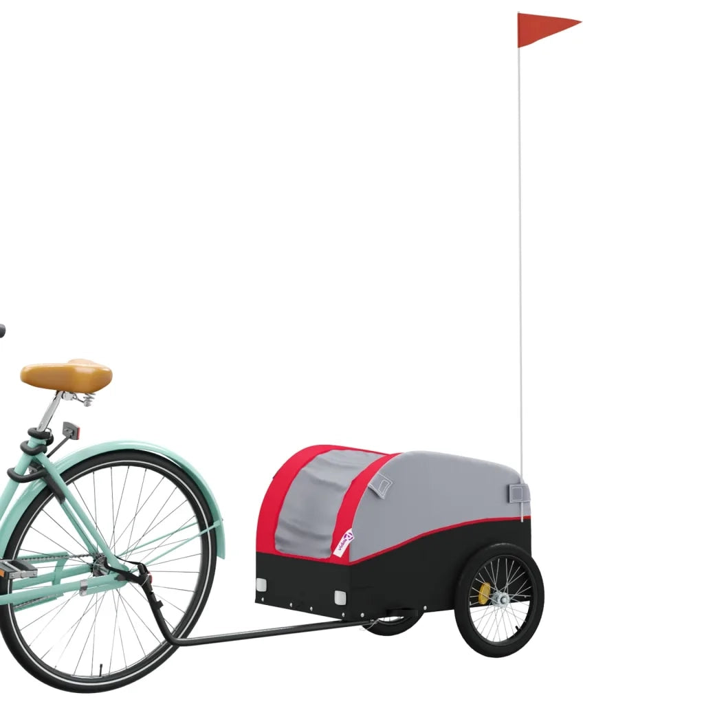 Rimorchio da Bici Nero e Rosso 30 kg in Ferro CFW7410097