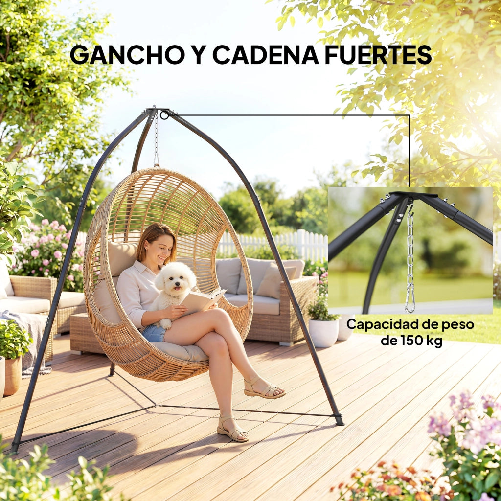 Supporto Sedia Sospesa ¨C zephmum ¨C Triangolare Base Stabile Regolabile 150 kg Nero