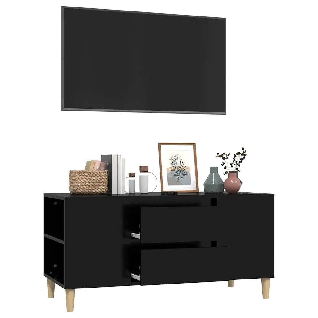 Mobile Porta TV-Mobile per TV-Credenza TV Nero 102x44,5x50 cm in Legno Multistrato 423849