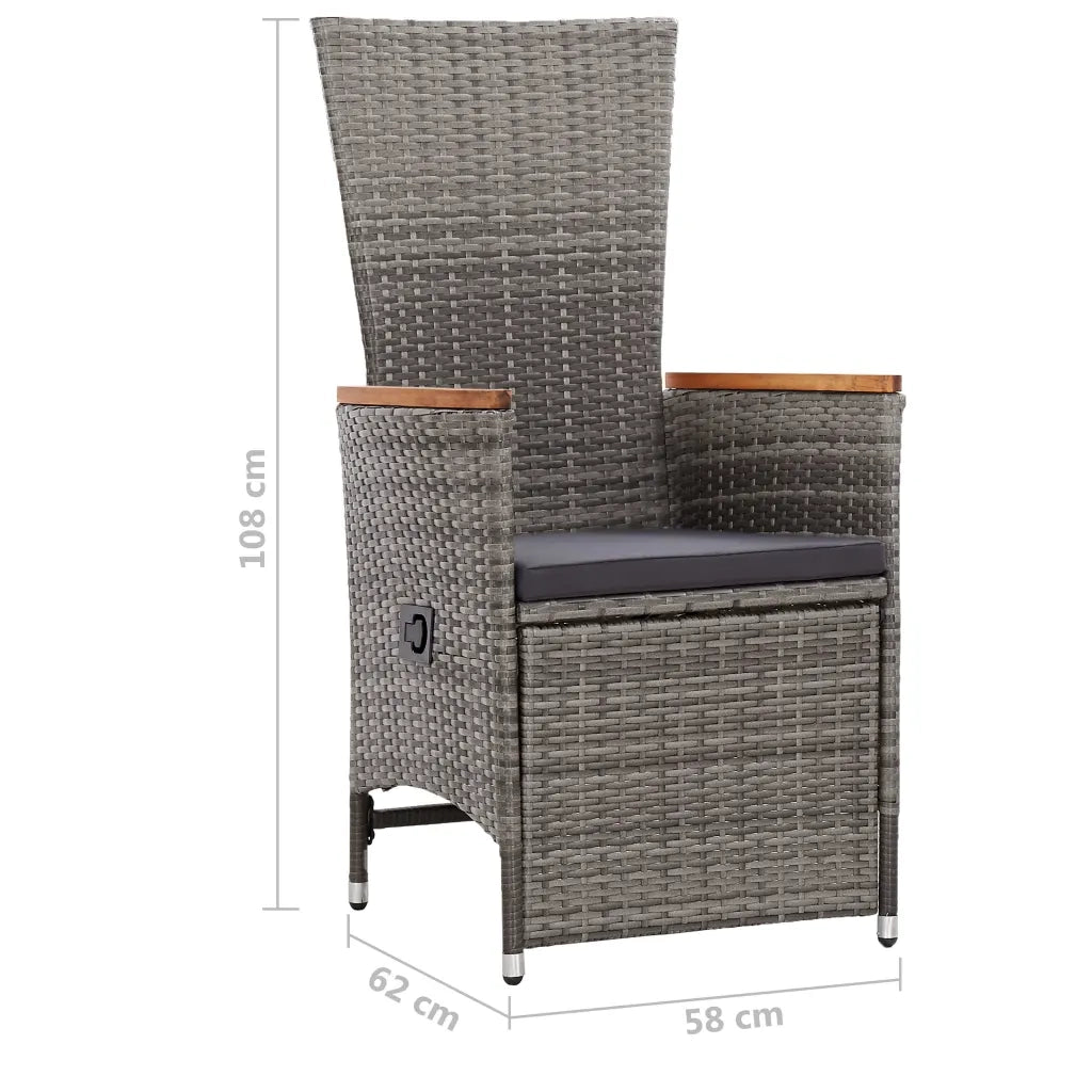 Set Mobili da Pranzo per Giardino 7 pz in Polyrattan Grigio 3070770