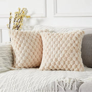 Set di cuscini per divano - Molto morbidi e accoglienti - Set da 2 - 45x45 cm - Faux pelliccia