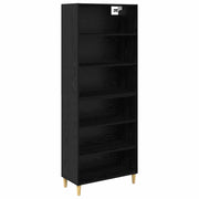Credenza | Madia | Buffet da pranzo | Armadio da pranzo Rovere Nero 69,5 x 32,5 x 180 cm Legno multistrato