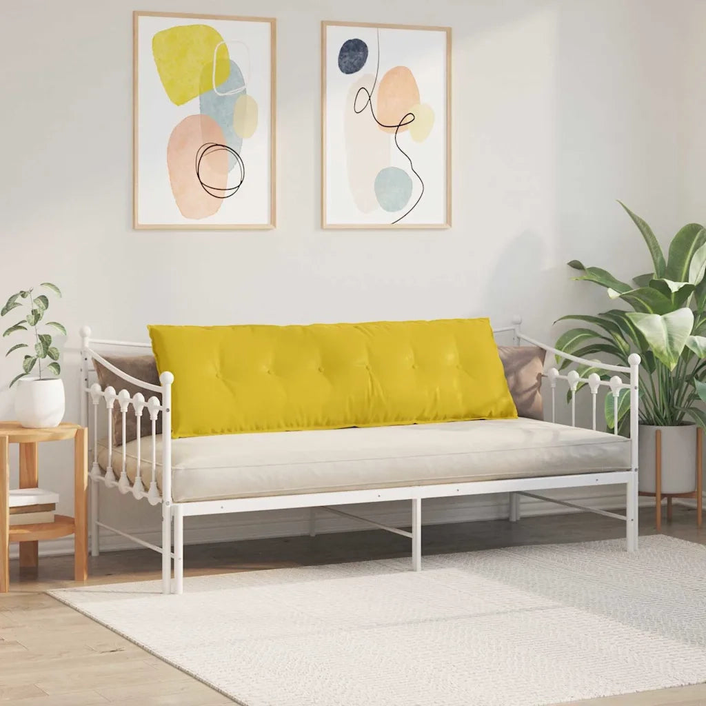 Cuscino per Schiena Giallo 160 x 50 cm Tessuto in Cords 42014897