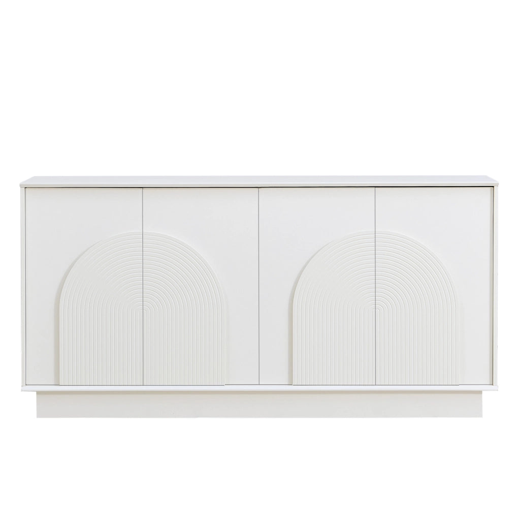 Sideboard bianco con 4 porte in MDF; 160 x 38 x 80 cm