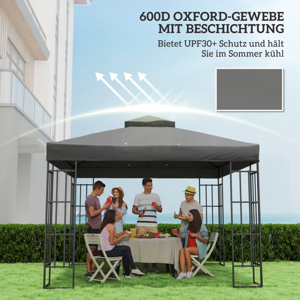 Tenda da giardino 3x3 metri ¨C zephmum ¨C grigio scuro UPF30+