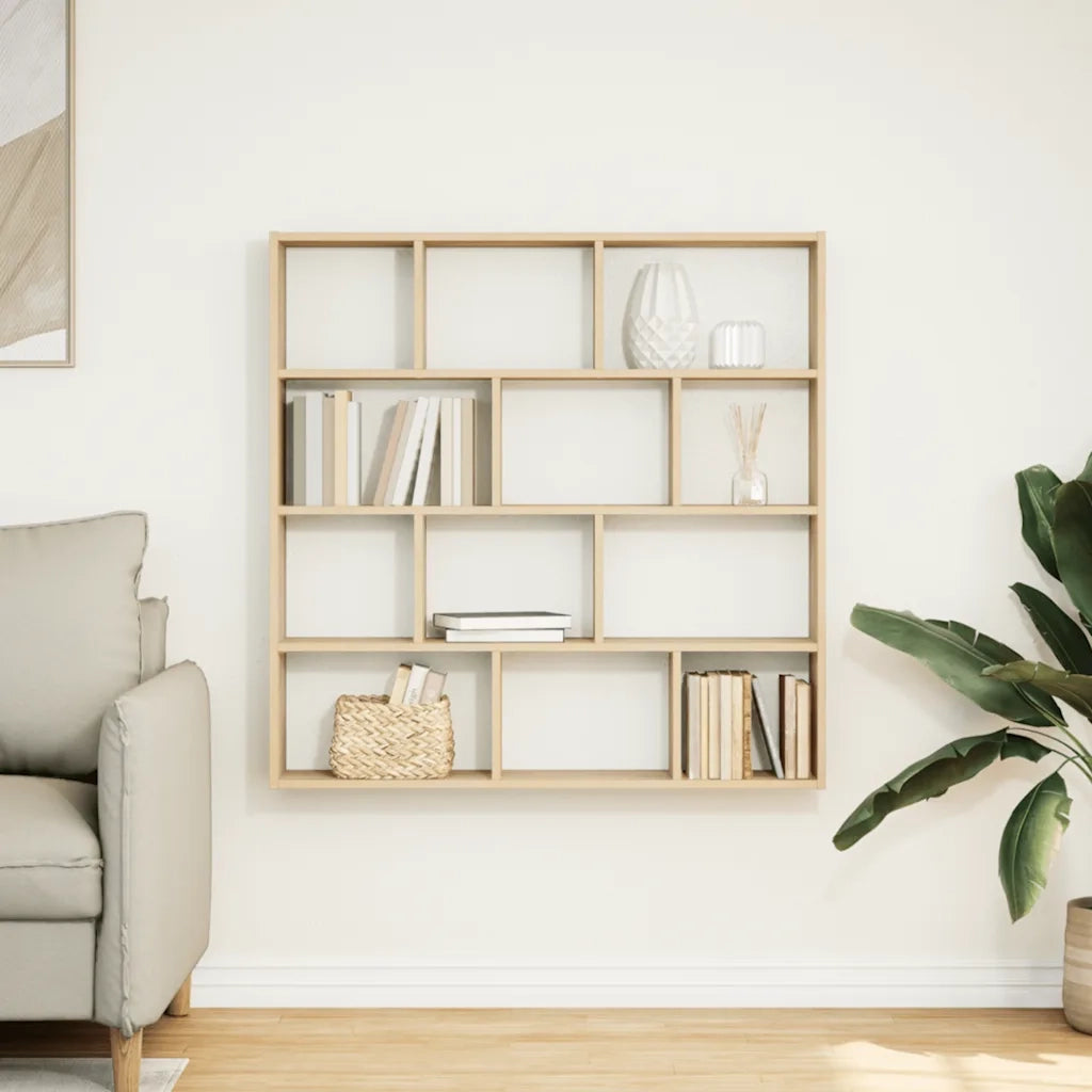 vidaXL Mensola a Cubo da Muro 12 Scomparti in Truciolato Rovere Sonoma