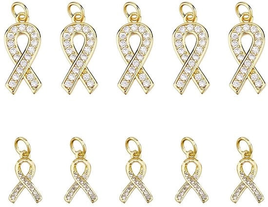 10 Stuks Borstkanker Awareness Badge con Decorazione Vergata