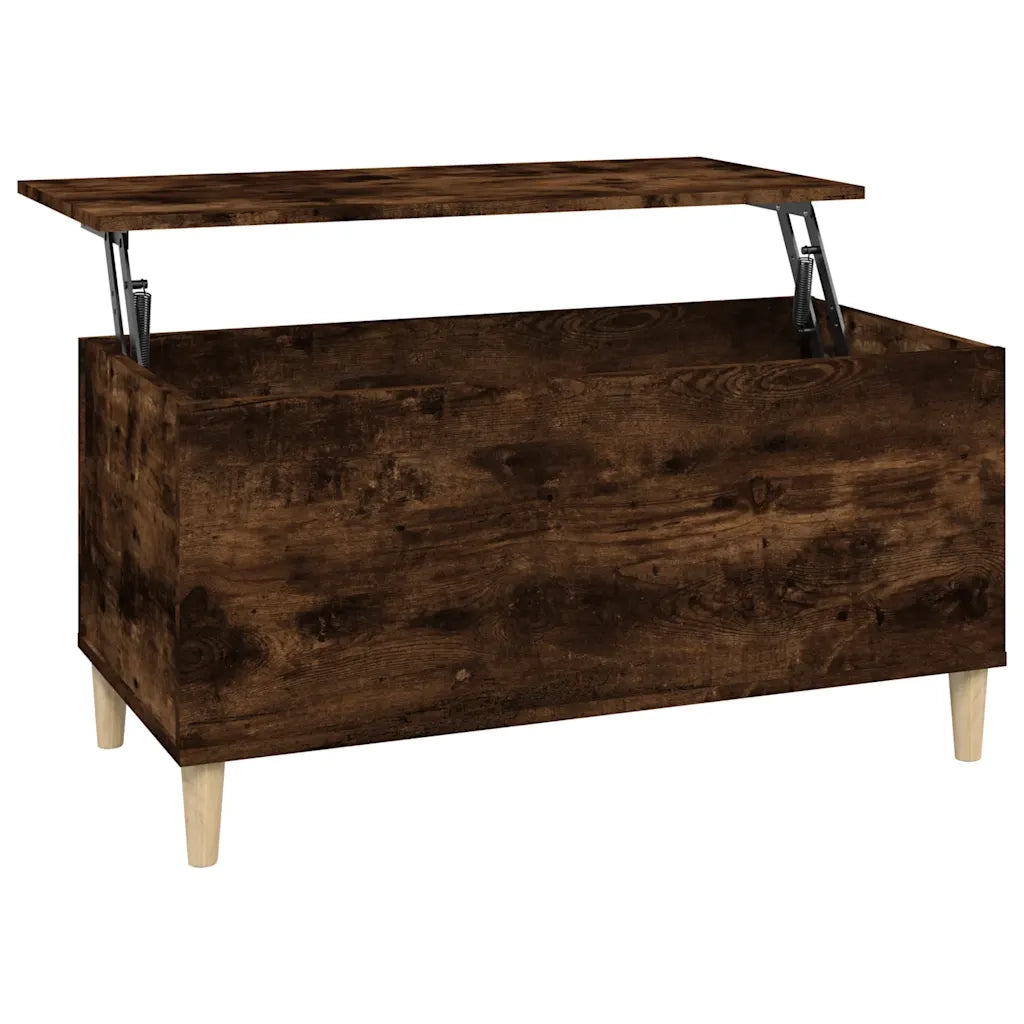 Tavolino da Salotto Rovere Fumo 90x44,5x45 cm Legno Multistrato 819585