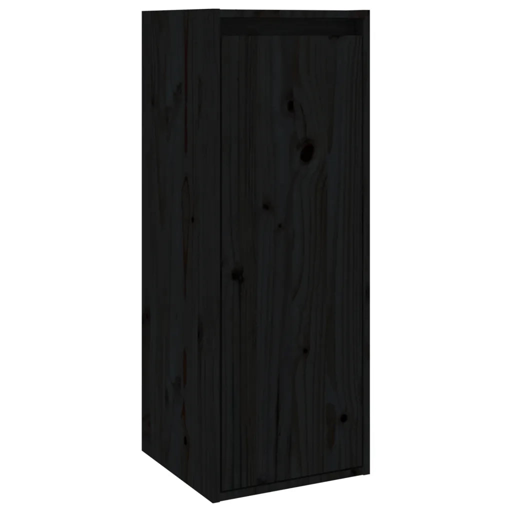 Pensili 2 pz Neri 30x30x80 cm in Legno Massello di Pino 813504
