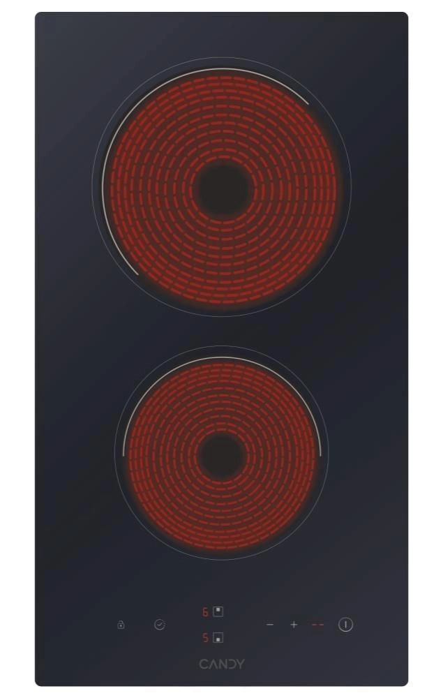 Candy CDH30 Piano cottura elettrico Vetroceramica 29 cm 2 zone Touch Control 3000 W colore Nero