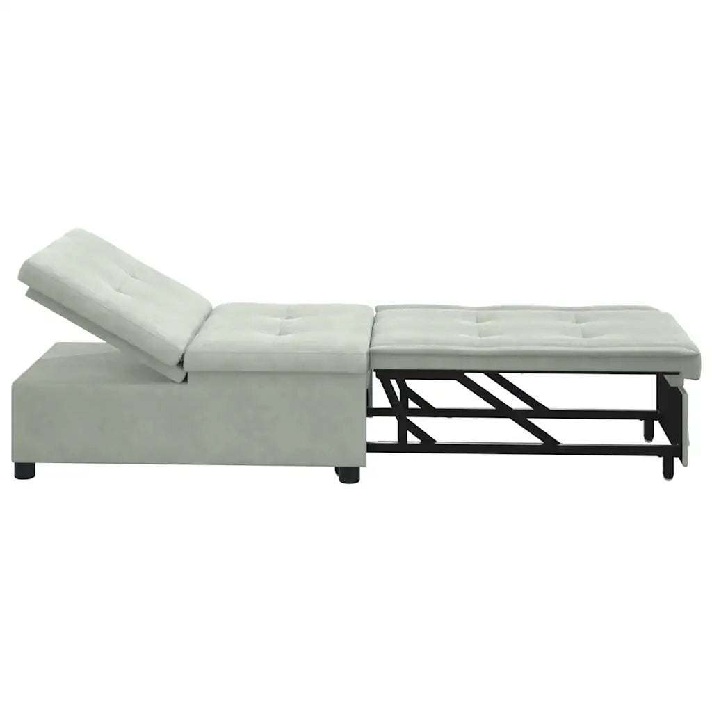 Divano letto-Sofa Letto-Daybed Grigio chiaro 194 x 67 x 82 cm Velluto