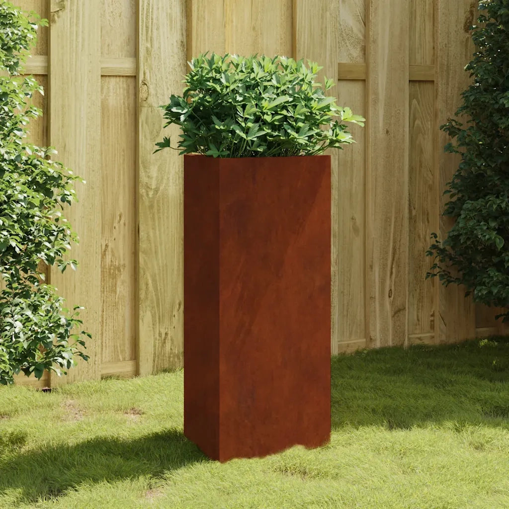 Fioriera da Giardino 40x34,5x75 cm in Acciaio Corten 824546