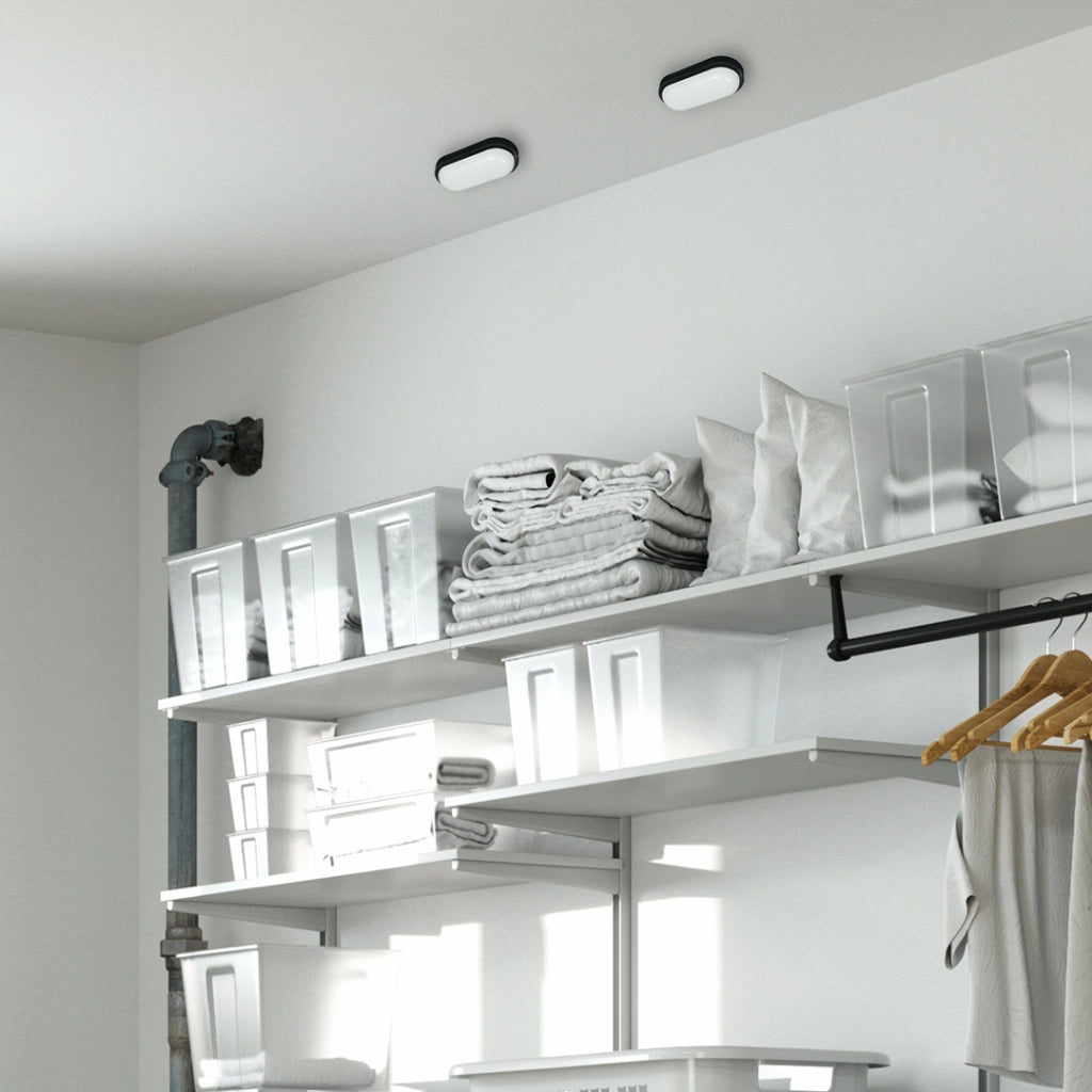 Plafoniera canale ovale nera LED 8W 4000K IP64 Davo