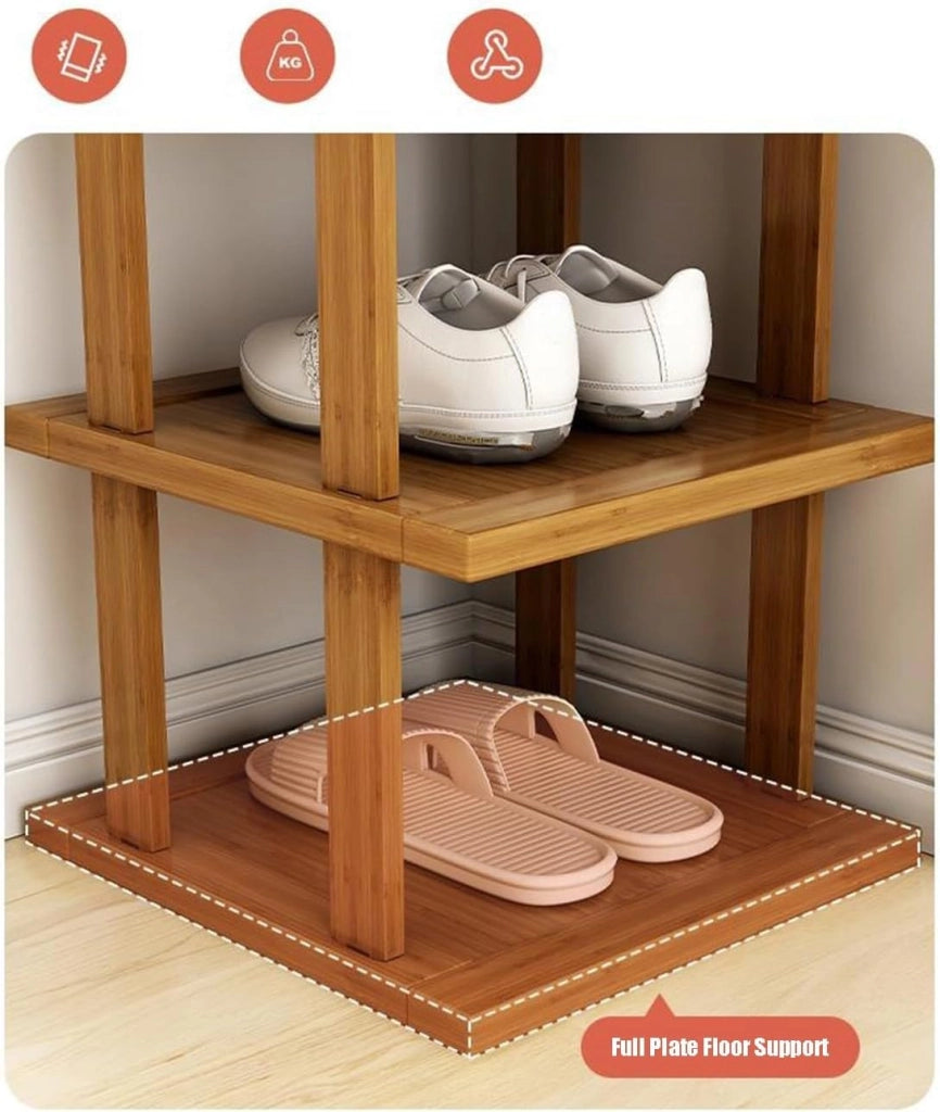 scarpiera Scarpiera in bambù, scarpiera per spazi ristretti, ripiani per scarpe verticali, organizer per scarpe impilabile, per corridoio, camera da letto, ingresso, guardaroba, volume elevato, f