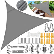 Ombrellone a forma di triangolo, 3 x 3 x 3 m, PES polyester, impermeabile, zonatura per balconi, giardini e terrazze, grigio